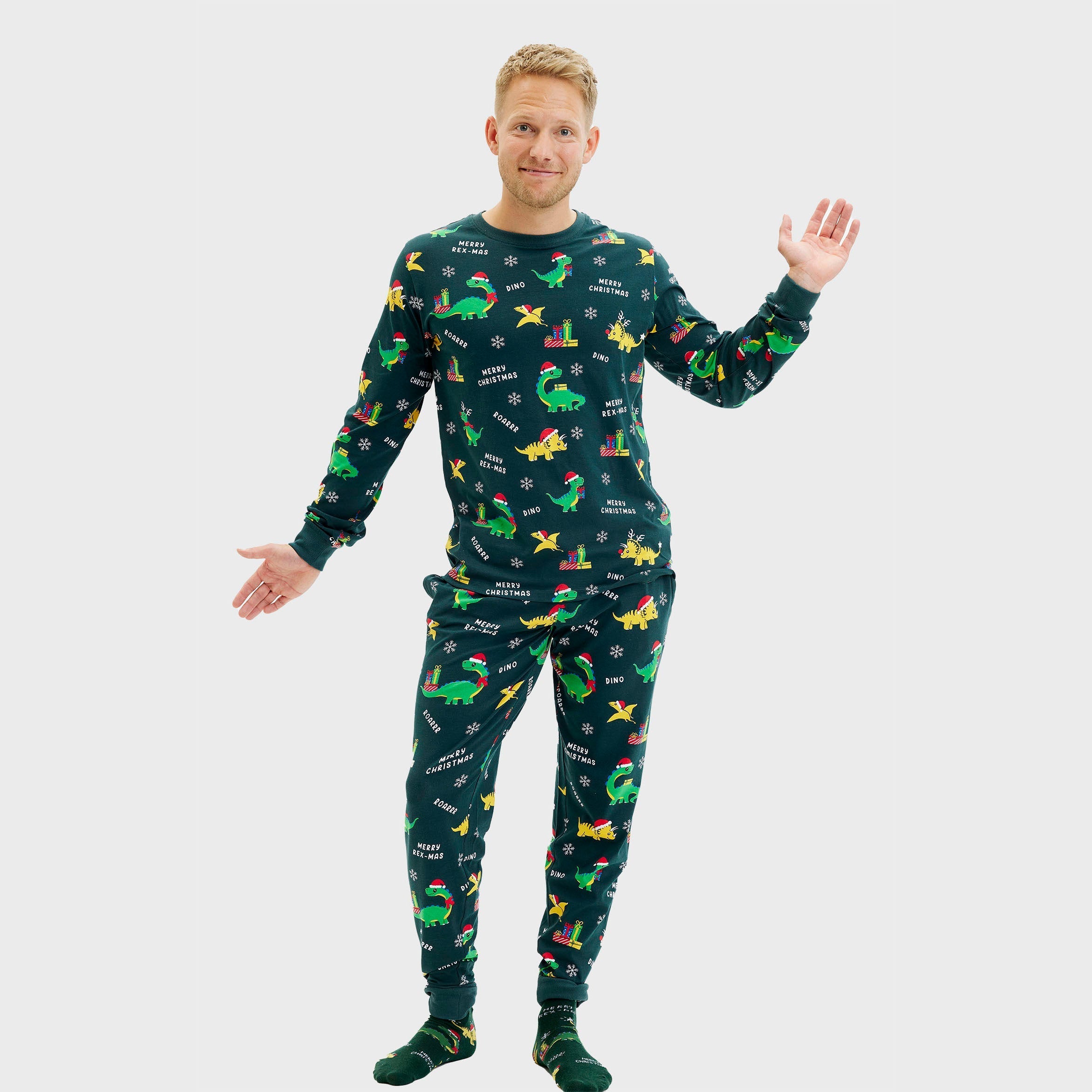 Dino Weihnachtspyjamas - Herren.